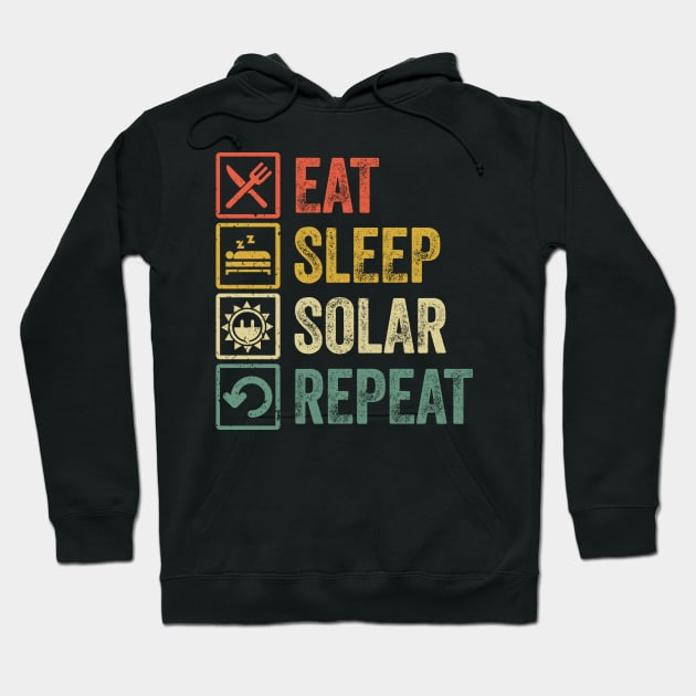 Funny eat sleep solar repeat retro vintage Hoodie by Lyume